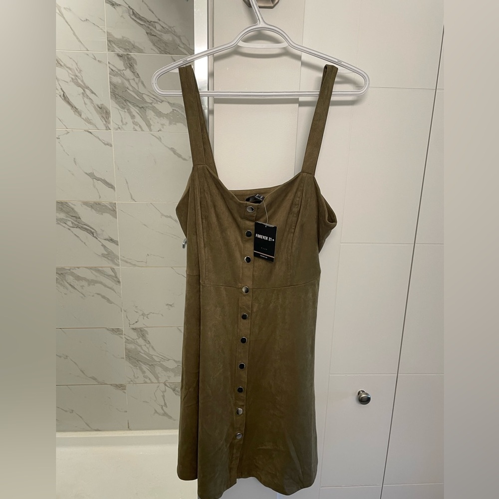 Forever 21 Green Suede Dress Size 0X NWT